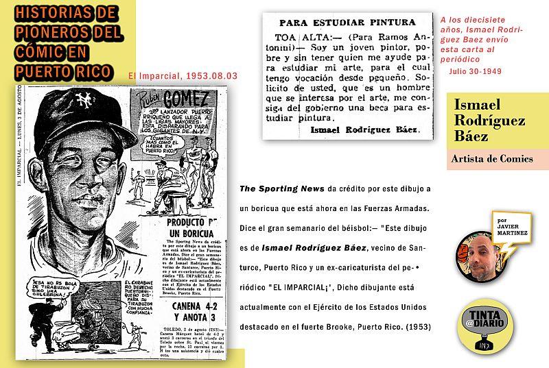 Ismael Rodríguez Báez Historias de Pioneros del comic en Puerto Rico, dibujos en The Sporting News