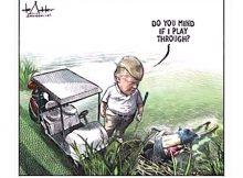 El dibujante canadiense de humor político Michael de Adder