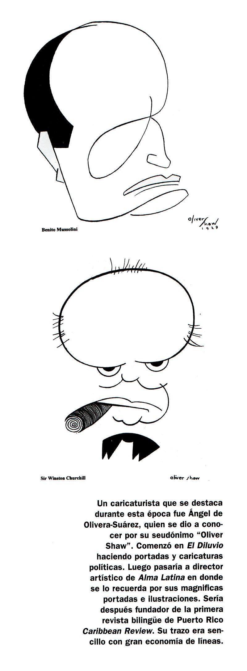 Dos caricaturas de Oliver Shaw