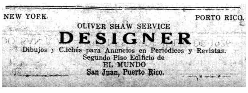 Oliver Shaw servicios de diseño El Mundo, 1926.07.23