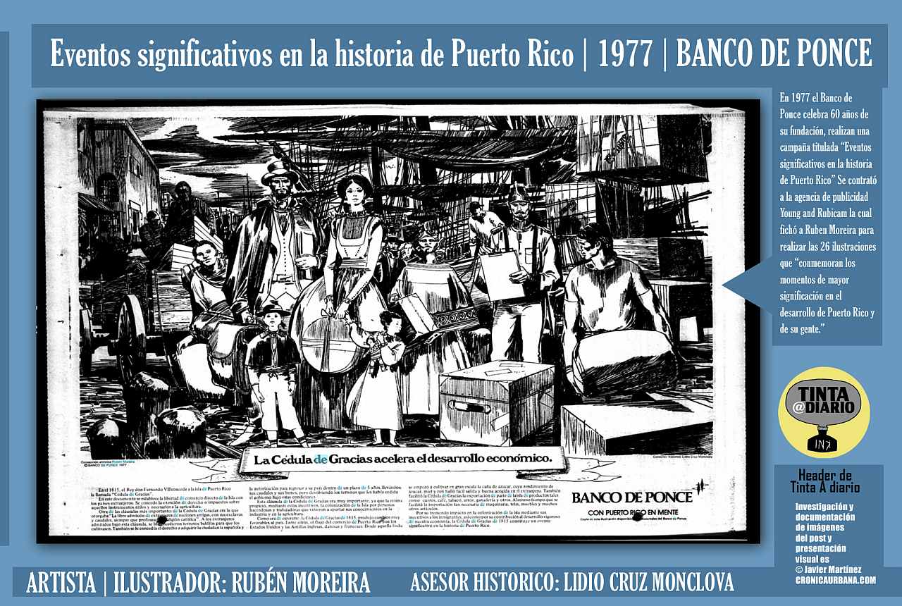 LA CEDULA DE GRACIAS ACELERA EL DESARROLLO ECONOMICO-_EVENTOS SIGNIFICATIVOS DE LA HISTORIA DE PR-RUBEN MOREIRA_BANCO DE PONCE _El Mundo, 1977.10.17