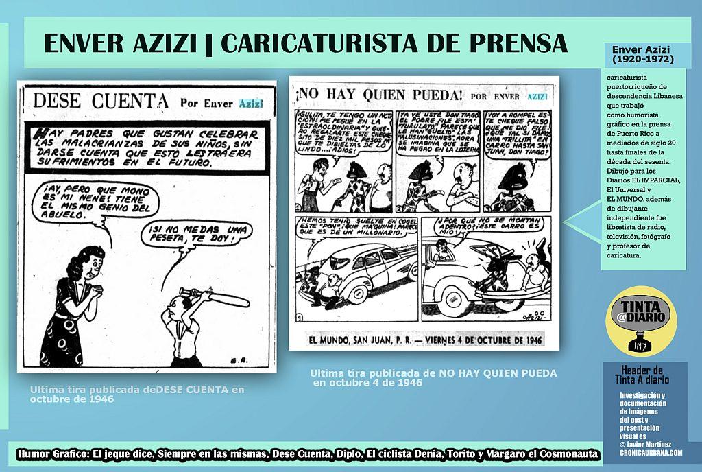 Enver Azizi Caricaturista de prensa en Puerto Rico, Dese cuenta y No hay quien Pueda