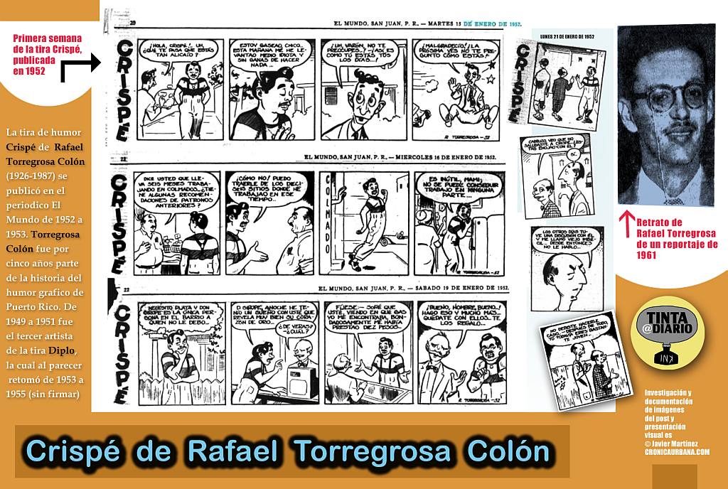 Primera semana de la Tira de humor Crispé de Rafael Torregrosa Colón en el diario El Mundo 1952 a 1953