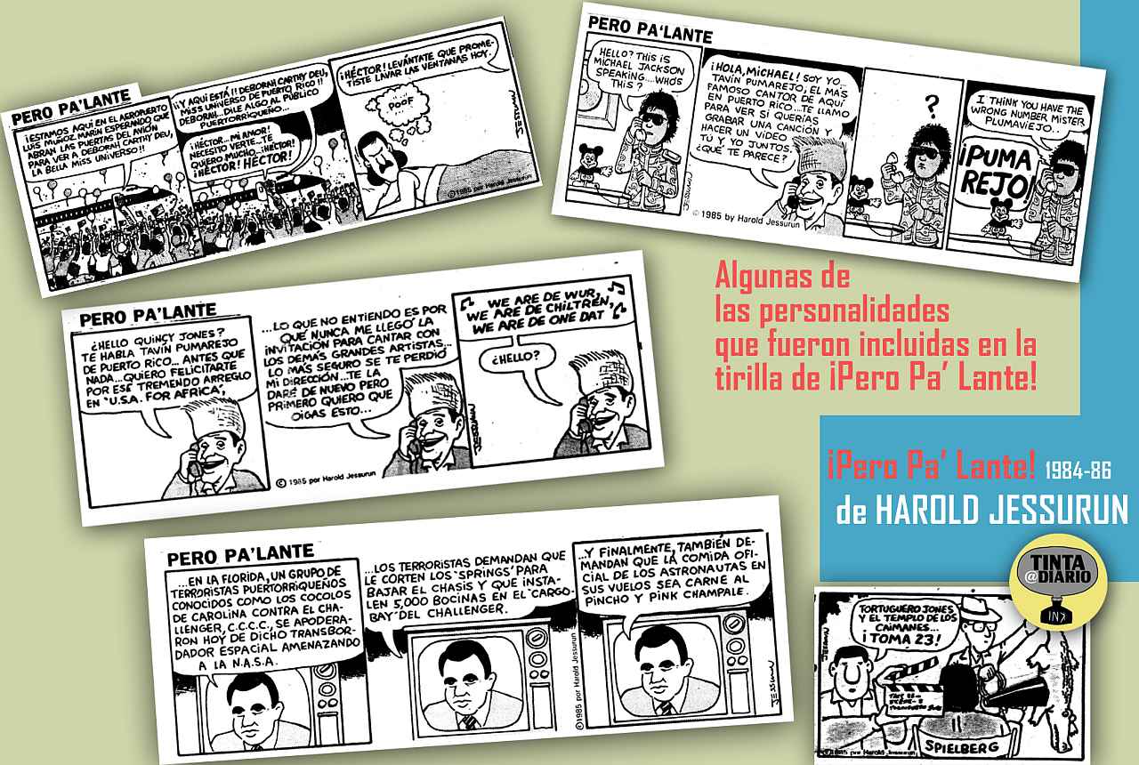 Algunas personalidades que fueron caricaturizadas en Pero Pa' Lante de Harold Jessurun | 1984 a 1986