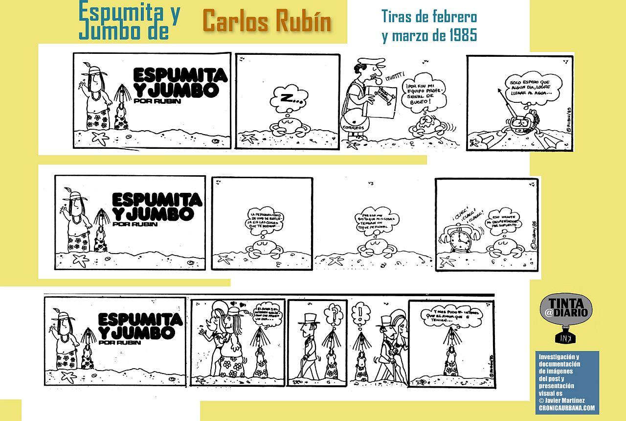 Espumita y Jumbo de Carlos Rubín tiras de febrero y marzo de 1985