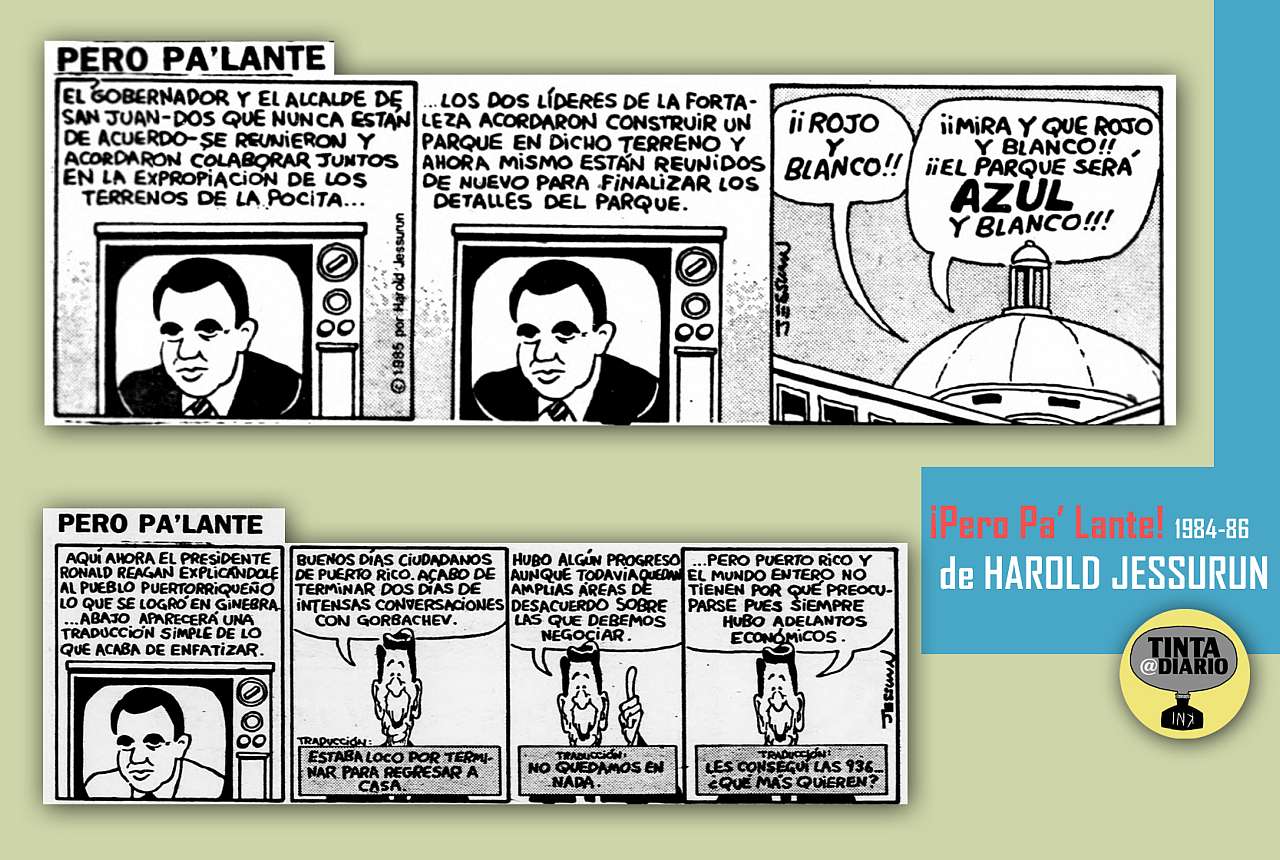 El toque politico en Pero Pa Lante de Harold Jessurun | 1984 a 1987