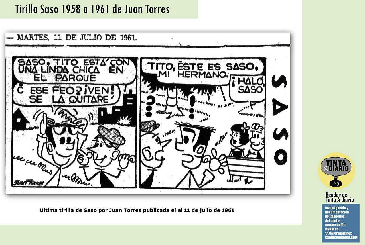 Ultima Tirilla Saso, tira publicada de 1958 a 1961 en el diario El Mundo por Juan Torres