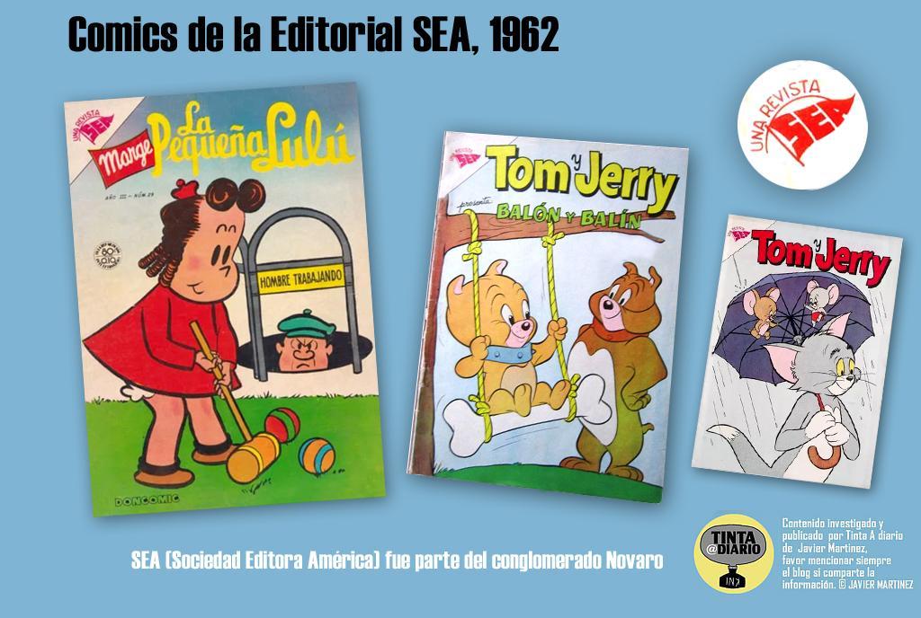 Algunos de los Cómics de la Editorial SEA de 1962 que aparecen en el anuncio de la publicidad de Crest y que los niños podían canjear por cajas vacías de la pasta dental