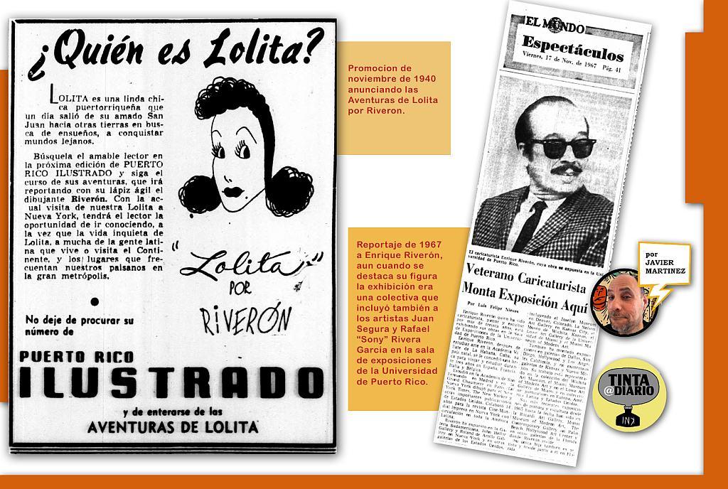 Aventuras de Lolita anuncios y reportaje acerca de Enrique Riverón