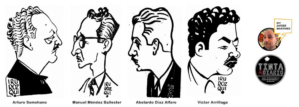 José Antonio irurozqui caricaturas de Arturo Somohano Manuel Méndez Ballester Abelardo Diaz Alfaro Víctor Arrillaga