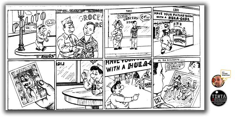Polito en Hawái de Augusto Marín 1945, primera tira publicada en el periódico El Mundo en agosto 12 de 1945