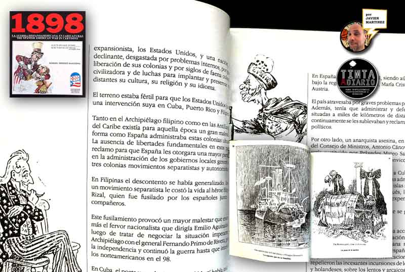 Ejemplos de algunas paginas del libro 1898: La Guerra Hispanoamericana en caricaturas