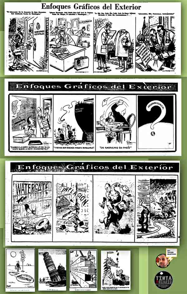 CARICATURAS Enfoques Gráficos del exterior en El Mundo, 1970 a 1974