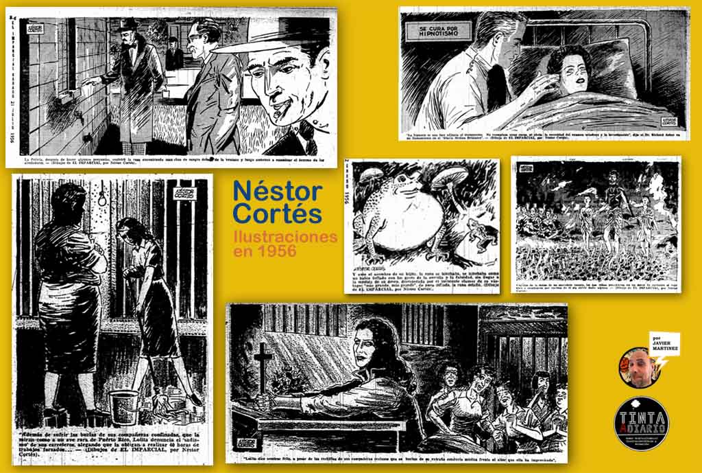 Néstor Cortés Ilustraciones en 1956 en El Imparcial