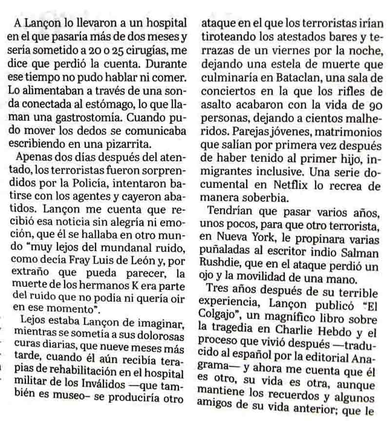 Mayra Montero "crónica del odio" columna "Antes que llegue" el lunes 27 septiembre 2026.