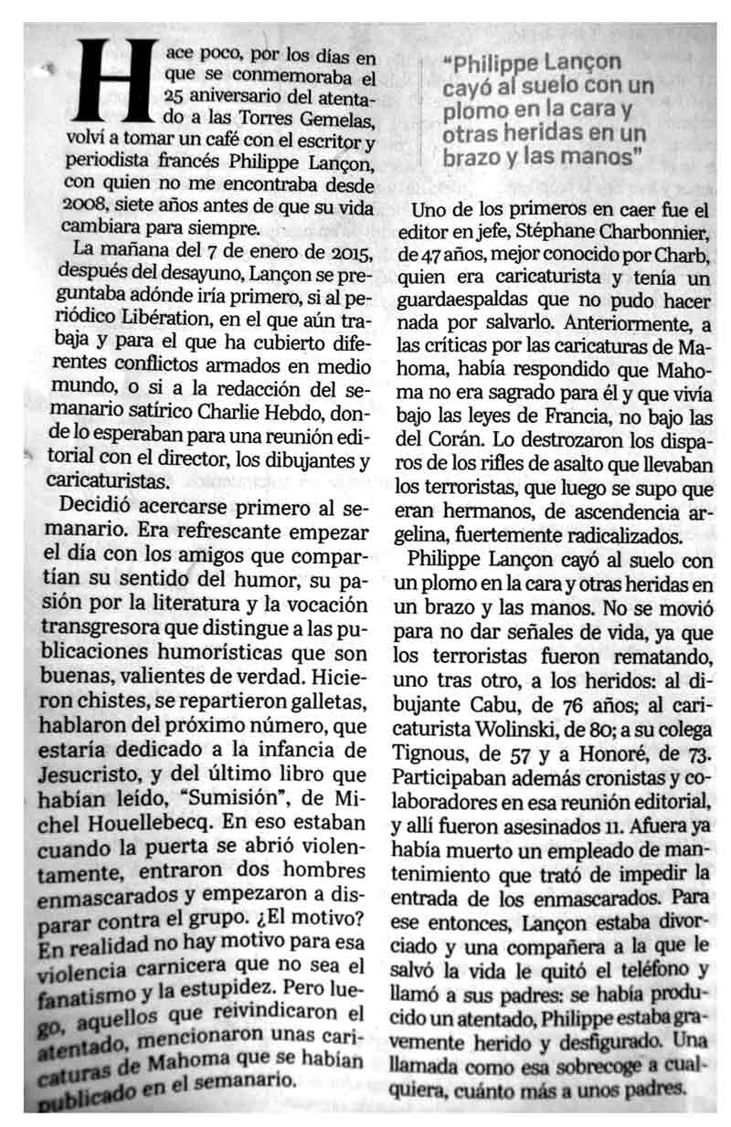 Mayra Montero "crónica del odio" columna "Antes que llegue" el lunes 27 septiembre 2026.