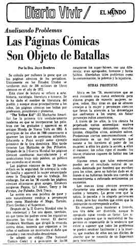 Las Páginas Cómicas son objeto de batallas, 1974 Dra. Joyce Brothers